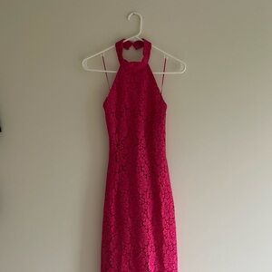 ZARA Pink Lace Halter Dress